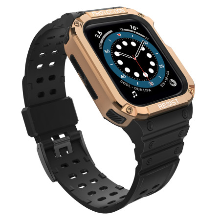 Hurtel Protect Strap Band pro Apple Watch 42/44/45mm – black/rose go
