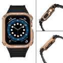 Hurtel Protect Strap Band pro Apple Watch 42/44/45mm – black/rose go