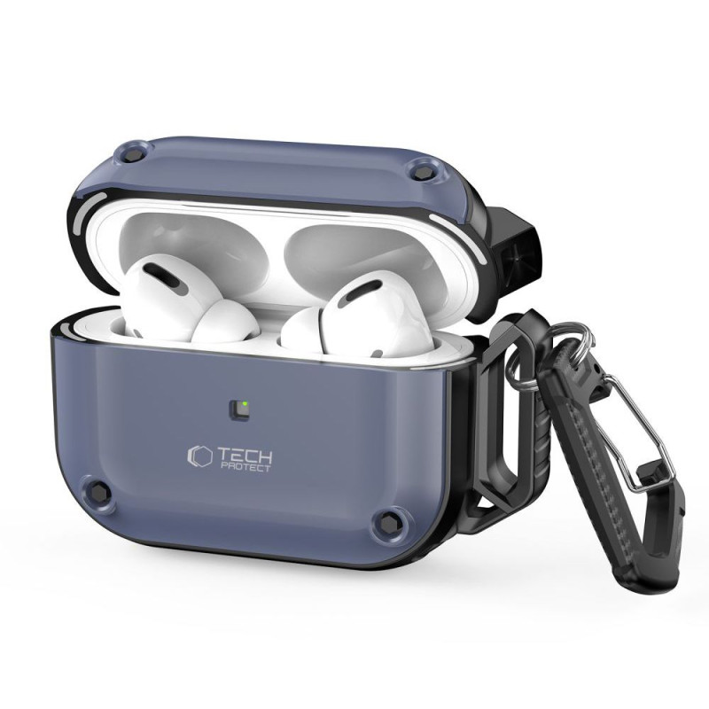 Ochranné pouzdro Tech-Protect Rough Hook pro Apple AirPods Pro 1 / 2 – steel blue