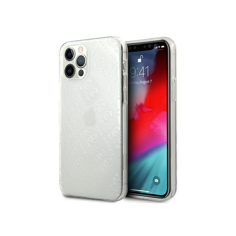 Kryt Guess 4G 3D Pattern Collection pro iPhone 12 Pro Max - transparentní