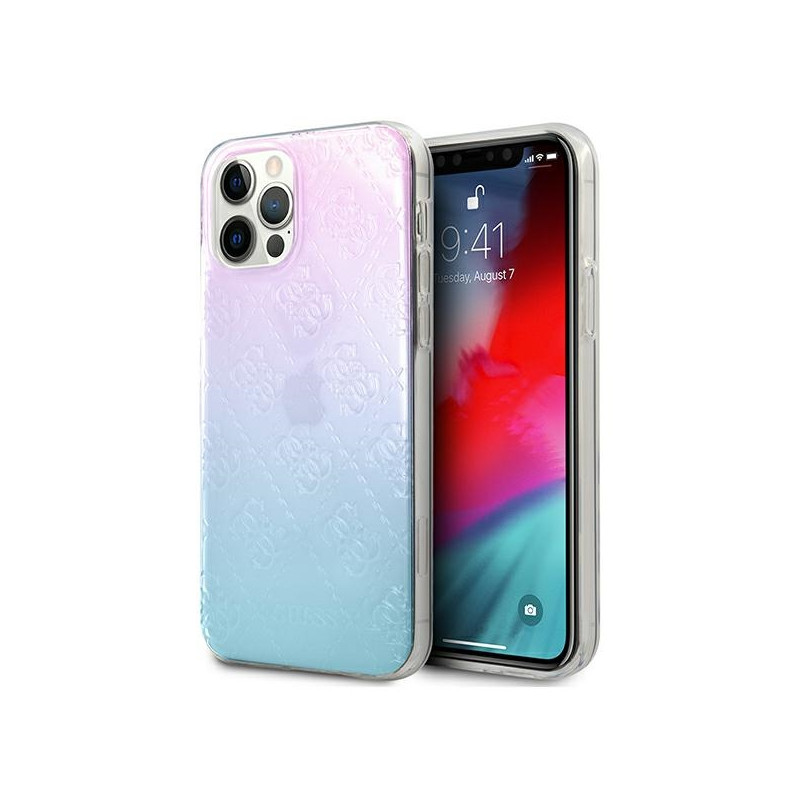 Kryt Guess 4G 3D Pattern Collection pro iPhone 12 Pro Max - modro-růžový