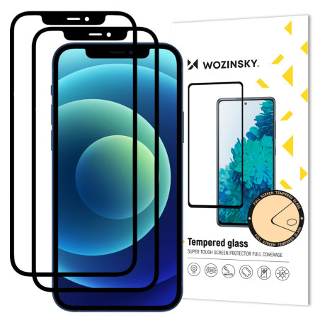 Ochranné sklo Wozinsky 2x 9H pro iPhone 12 Pro / iPhone 12 - black
