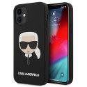Kryt Karl Lagerfeld SILICONE KARL'S HEAD pro iPhone 12 mini - černý
