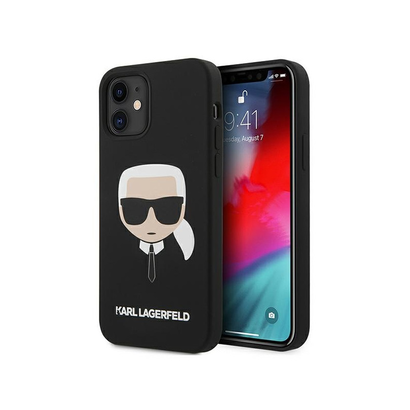 Kryt Karl Lagerfeld SILICONE KARL'S HEAD pro iPhone 12 mini - černý