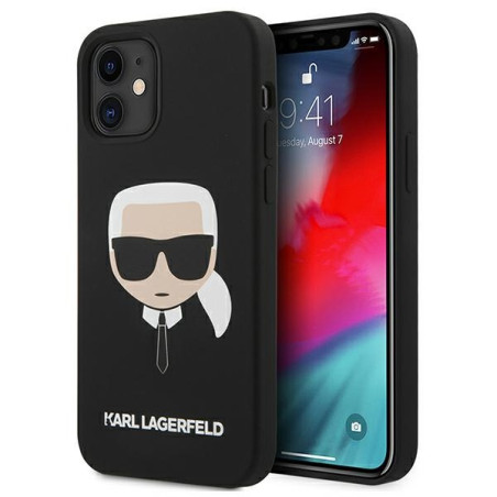 Kryt Karl Lagerfeld SILICONE KARL'S HEAD pro iPhone 12 mini - černý
