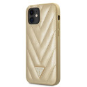 Kryt Guess V-Quilted pro iPhone 12 mini – zlatá
