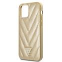 Kryt Guess V-Quilted pro iPhone 12 mini – zlatá