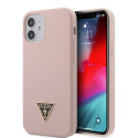 Kryt Guess SILICONE TRIANGLE LOGO pro iPhone 12 mini light pink