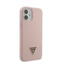 Kryt Guess SILICONE TRIANGLE LOGO pro iPhone 12 mini light pink