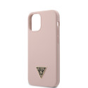 Kryt Guess SILICONE TRIANGLE LOGO pro iPhone 12 mini light pink