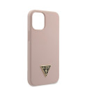 Kryt Guess SILICONE TRIANGLE LOGO pro iPhone 12 mini light pink