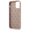 Kryt Guess Silicone Script Gold Logo iPhone 12 mini – světle růžo