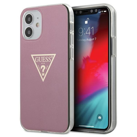 Kryt Guess Metallic GUHCP12SPCUMPTPI pro iPhone 12 mini - růžový