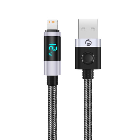 Orico LDA2L kabel USB-A na Lightning 12W LED 0,5 m černá/stříbrná
