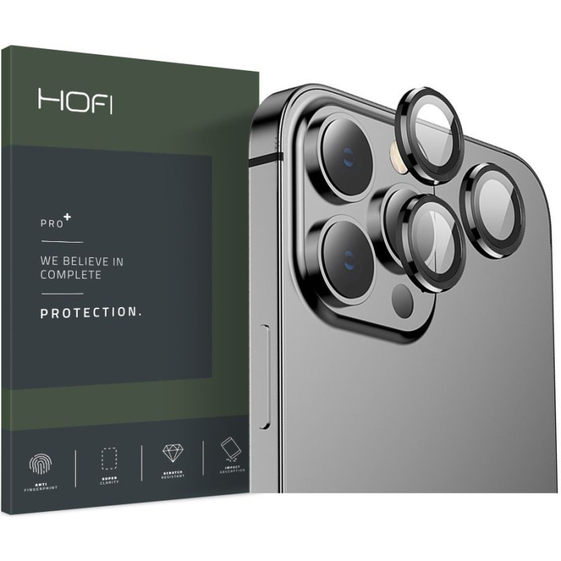 Ochranné sklo na objektiv fotoaparátu Hofi Camring Pro+ Apple iPhone 13 Pro/13 Pro Max - černá