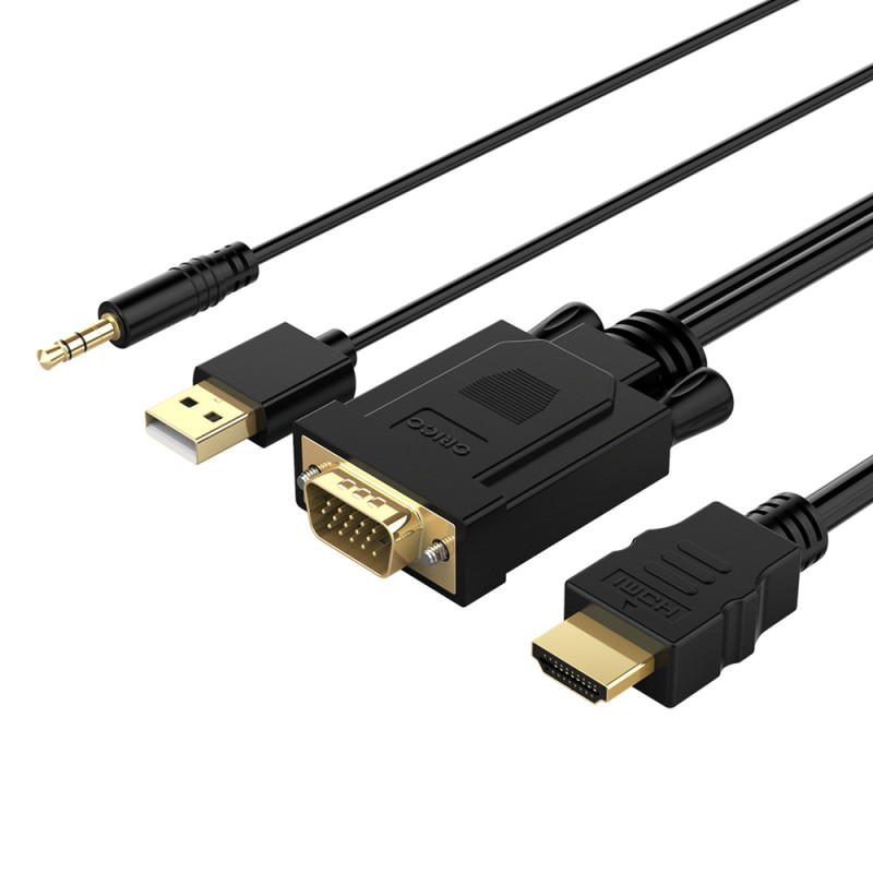 Kabel Orico XD-VATH pro VGA/mini jack 3,5 mm až HDMI - černý