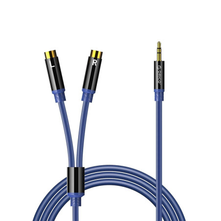 ORICO AXRF audio kabel 3,5mm → 2× RCA 1,5 m - modrý