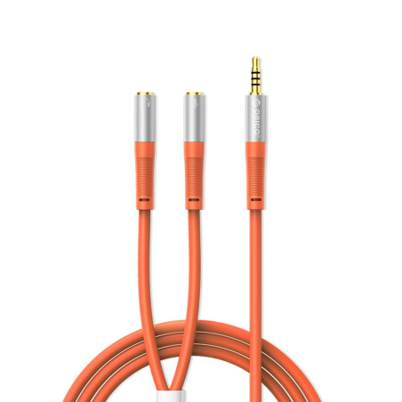 ORICO AX2-10 audio splitter 3,5mm 1m oranžový