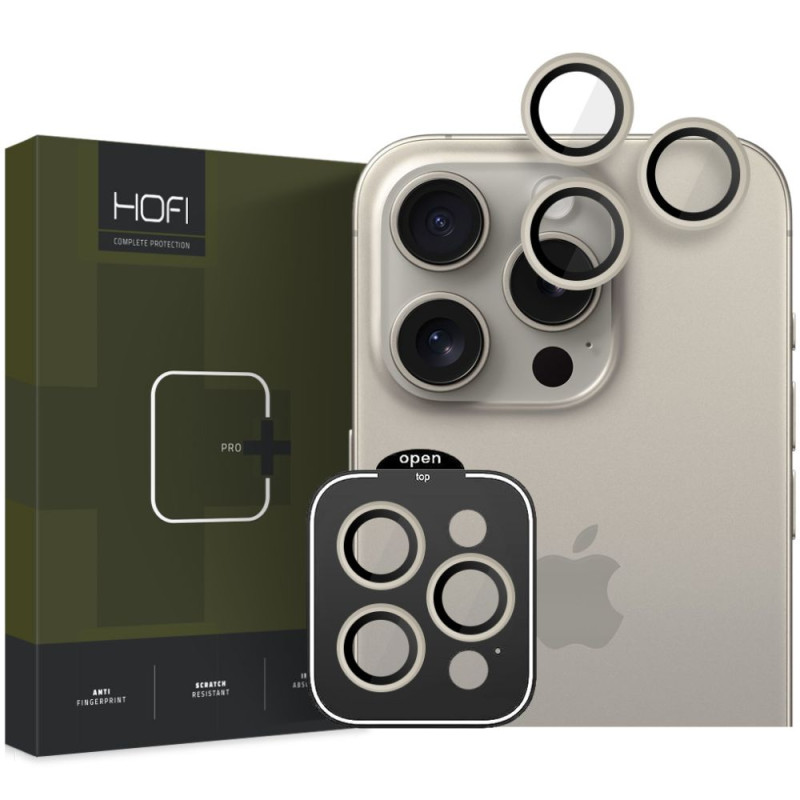 Ochranné sklo na objektiv fotoaparátu Hofi Camring Pro+ Apple iPhone 15 Pro / 15 Pro Max - Titanium