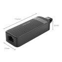 Orico UTK-U3 USB-A 3.0 na RJ45 gigabit adaptér - černý