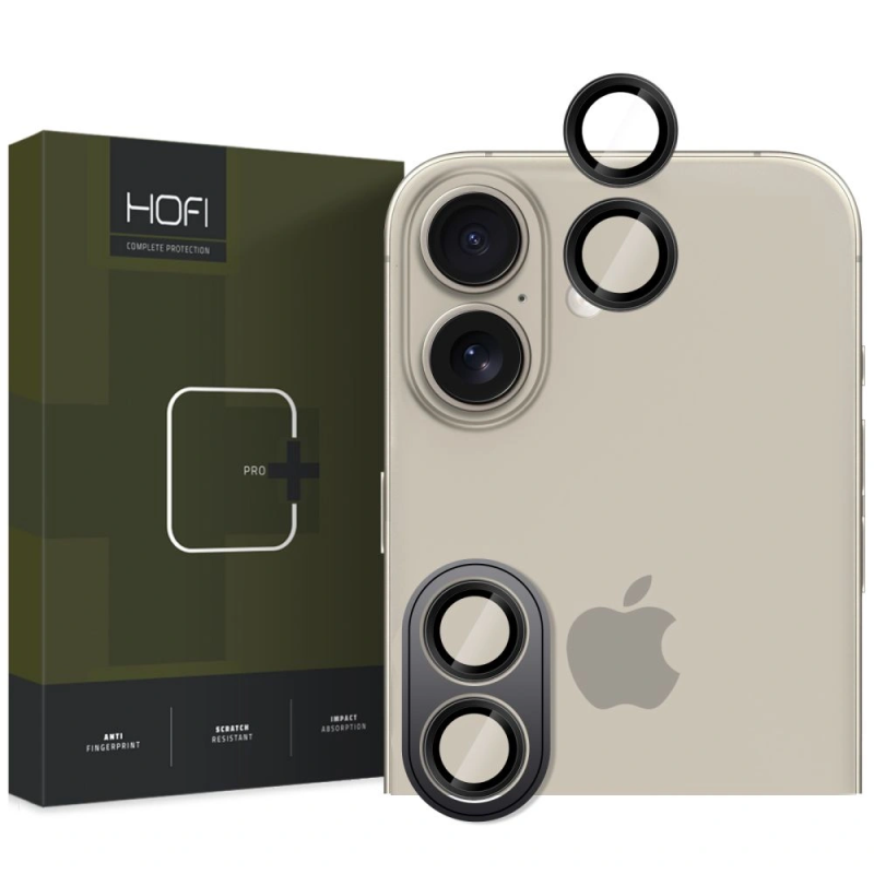 Ochranné sklo na objektiv fotoaparátu Hofi Camring Pro+ Apple iPhone 16 / 16 Plus - černá