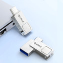 USB flash disk Orico U301 32GB USB-A/USB-C stříbrný