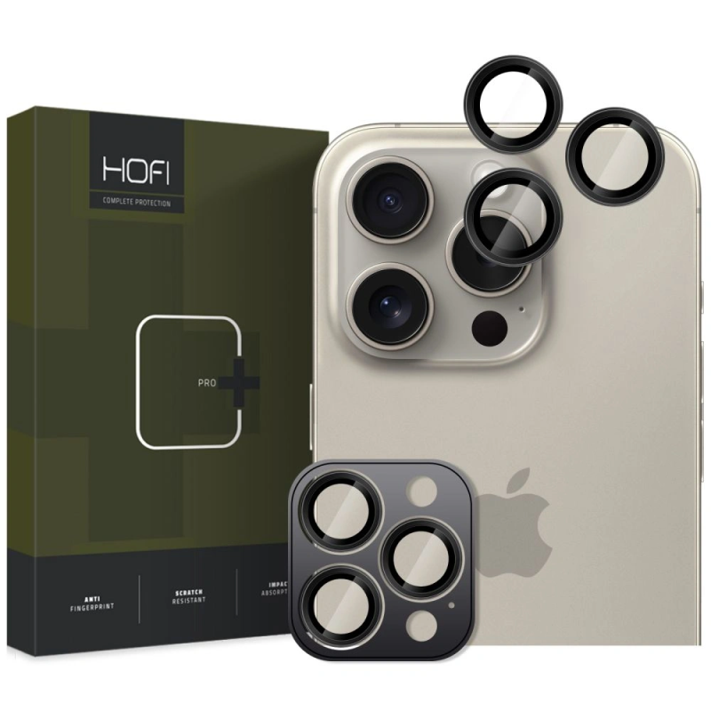 Ochranné sklo na objektiv fotoaparátu Hofi Camring Pro+ Apple iPhone 16 Pro / 16 Pro Max - černá