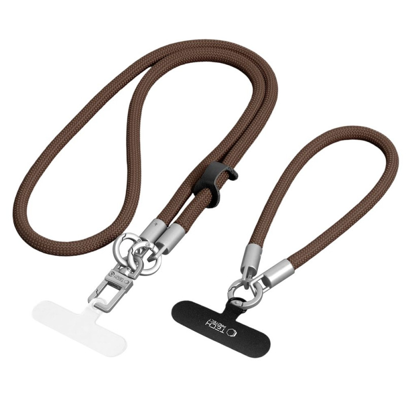 Pouzdro Tech-Protect C10S pro chytrý telefon - walnut brown/titanium