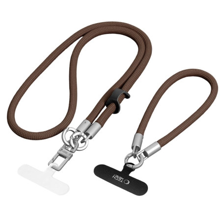 Pouzdro Tech-Protect C10S crossbody pro telefon - walnut brown/titaniu