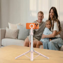 TECH-PROTECT L10S selfie tyč/tripod Bluetooth - růžová/šedá