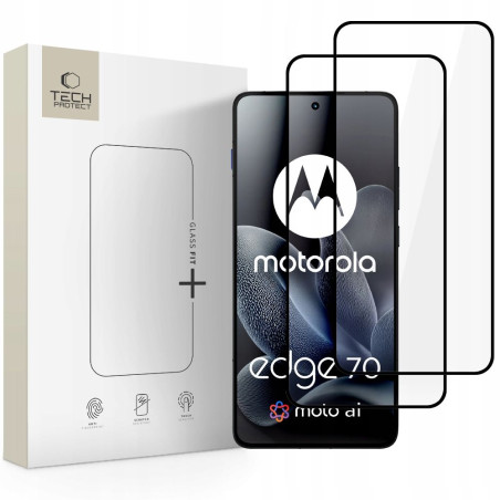 Ochranné sklo Tech-Protect FIT+ pro Motorola EDGE 70 5G - černé (2