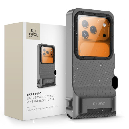 Pouzdro Tech-Protect IPX8 PRO UNIVERSAL - šedá/černá