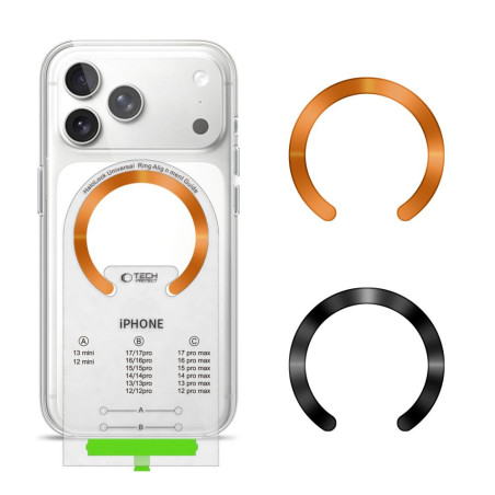Tech-Protect MMP-210 MagSafe kroužek 2 ks black / cosmic orange