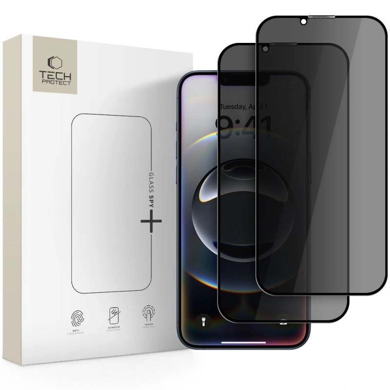 Ochranné sklo Tech‑Protect Sklo Spy+ pro Apple iPhone 16e/14/13/13 Pro – ochrana soukromí (2 ks)