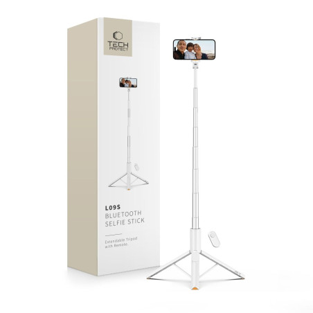 TECH-PROTECT L09S Bluetooth selfie stick stativ - bílá