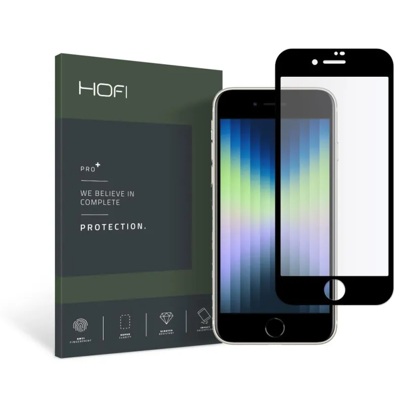 Ochranné tvrzené sklo Hofi Glass Pro+ pro Apple iPhone SE 2022 / SE 2020 / 8 / 7 – černé