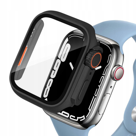 Ochranný kryt Tech-Protect Defense360 pro Apple Watch 7 / 8 / 9 (45 mm) – černá/oranžová