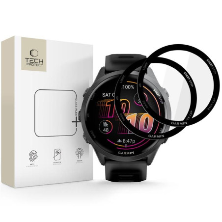Ochranné sklo Tech-Protect Glass Flex+ 2-pack pro Garmin (47 mm) blac