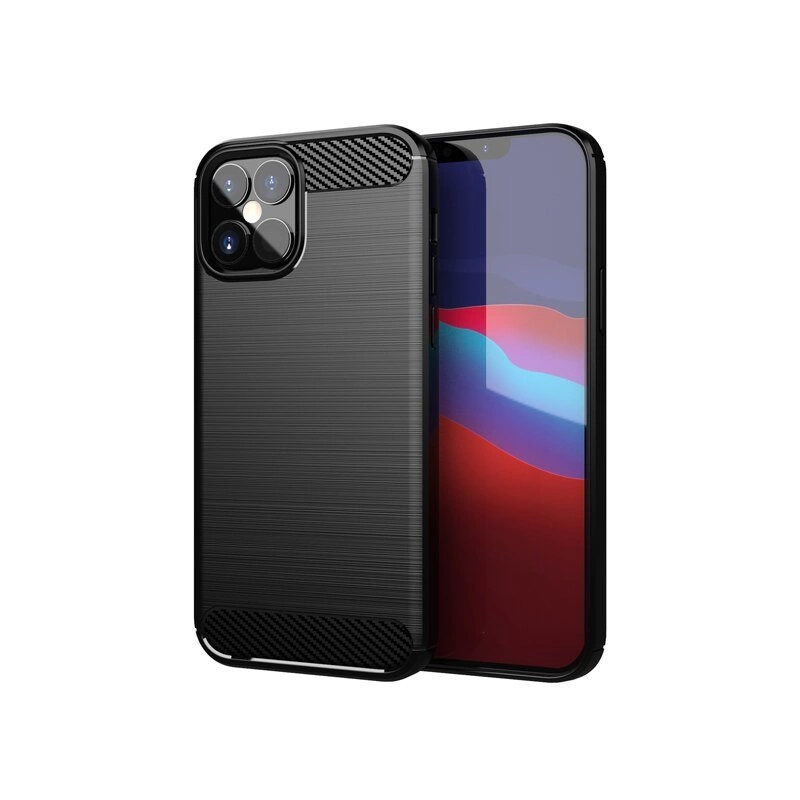 Pouzdro AG PREMIUM Carbon Case pro iPhone 12 Pro Max - černé