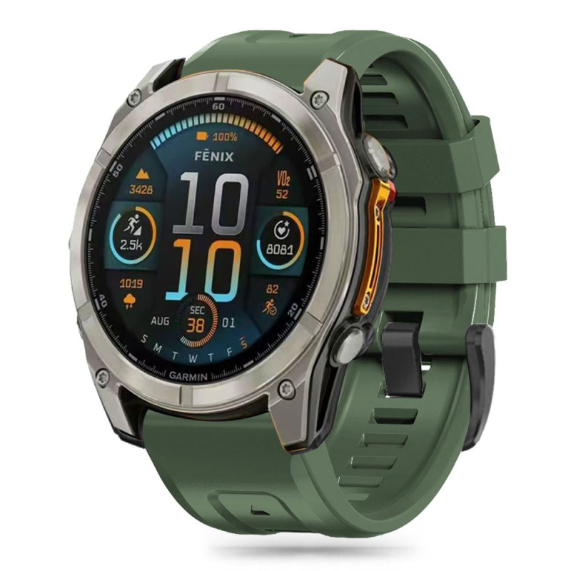 Řemínek Tech-Protect Silicone pro Garmin Fenix 5S / 5S Plus / 6S / 6S Pro / 7S / 8 (43 mm) - vojensky zelený