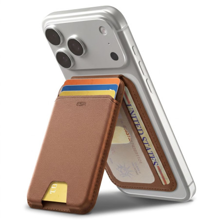 ESR CLASSIC RFID MAGNETIC WALLET STAND MagSafe - hnědá