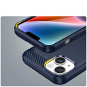 Pouzdro AG PREMIUM Carbon Case pro iPhone 14 - modré