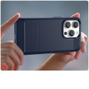 Pouzdro AG PREMIUM Carbon Case pro iPhone 14 Pro Max - modré