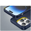 Pouzdro AG PREMIUM Carbon Case pro iPhone 14 Pro Max - modré