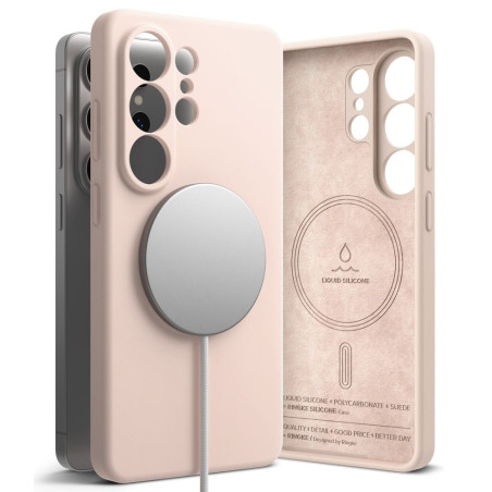 Ringke silikonový MagSafe pro Galaxy S26 Ultra - Pink Sand