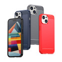 Pouzdro AG PREMIUM Carbon Case pro iPhone 15 - modré