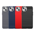 Pouzdro AG PREMIUM Carbon Case pro iPhone 15 Plus - modré
