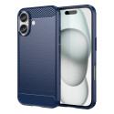 Pouzdro AG PREMIUM Carbon Case pro iPhone 16 - modré