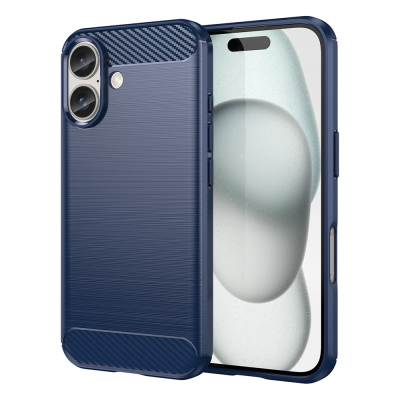 Pouzdro AG PREMIUM Carbon Case pro iPhone 16 Plus - modré