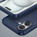Pouzdro AG PREMIUM Carbon Case pro iPhone 16 Plus - modré